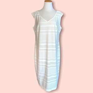 Emma & Michelle White and Beige Dress